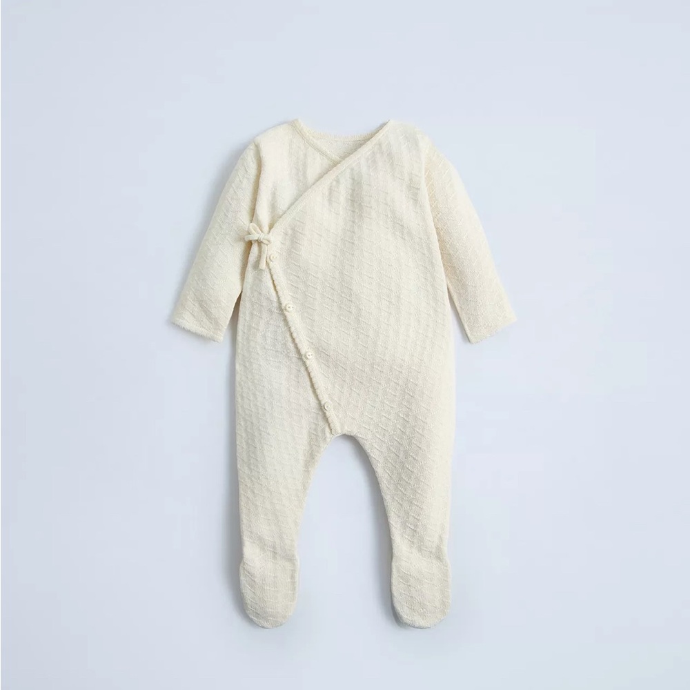 Zara SILK COTTON LONG KIMONO 1-3M